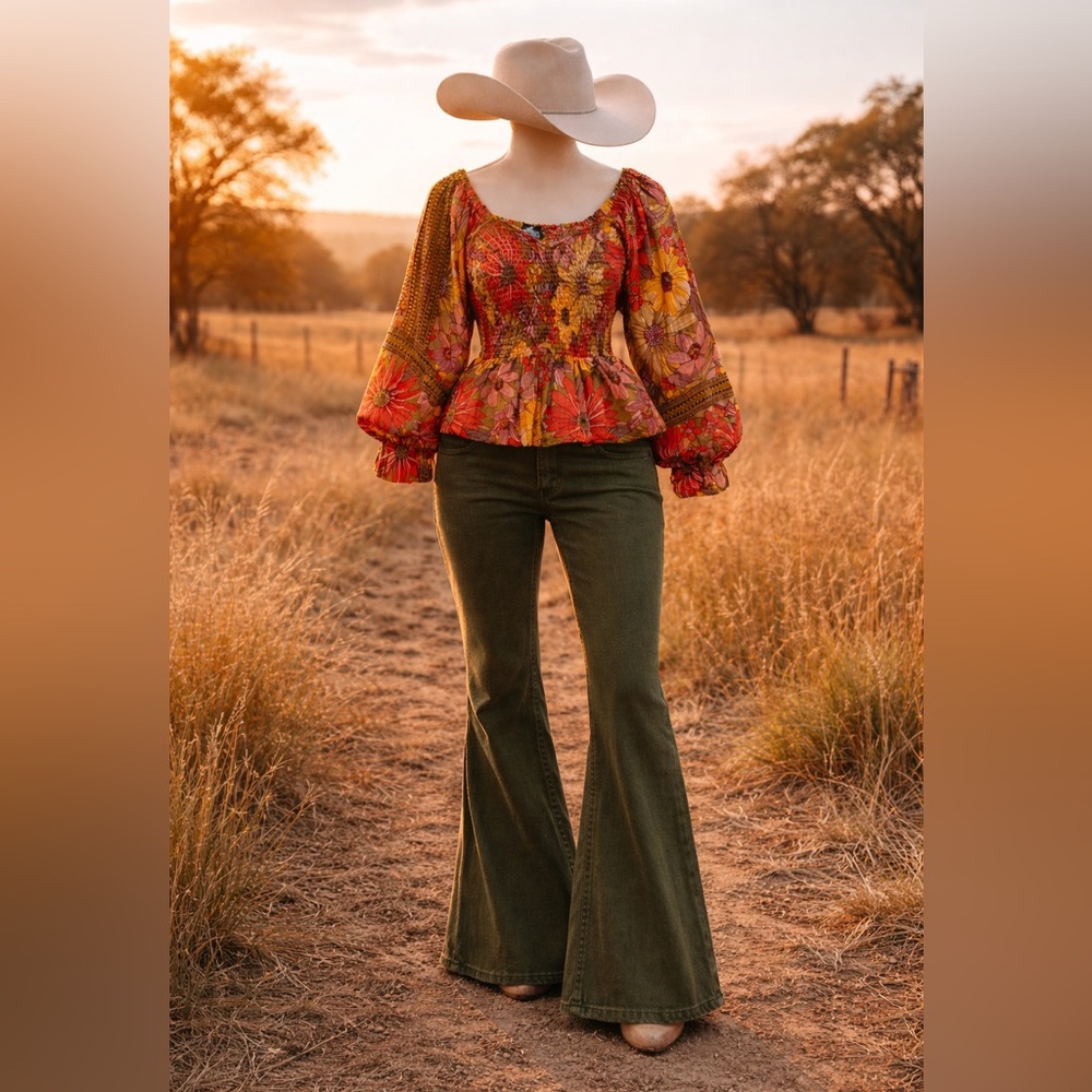 Angie Floral Smocked Top - Picture 2 of 6
